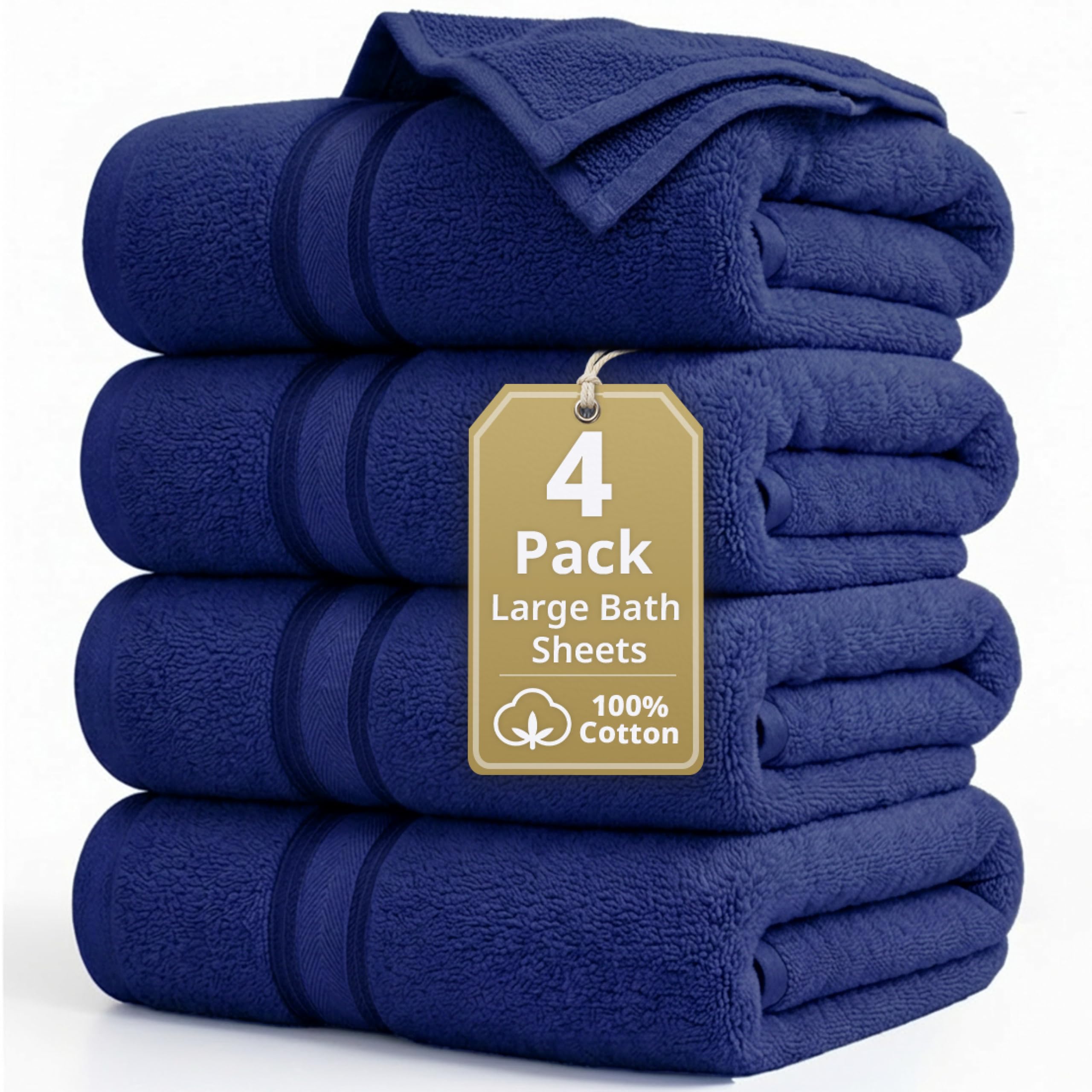 LANE LINEN Bath Sheets - Hotel-Grade Zero Twist Cotton - 4 Piece (35"x66") Oversized Bath Towels Large - Fluffy Cloud-Like Softness & Fade Resistant -