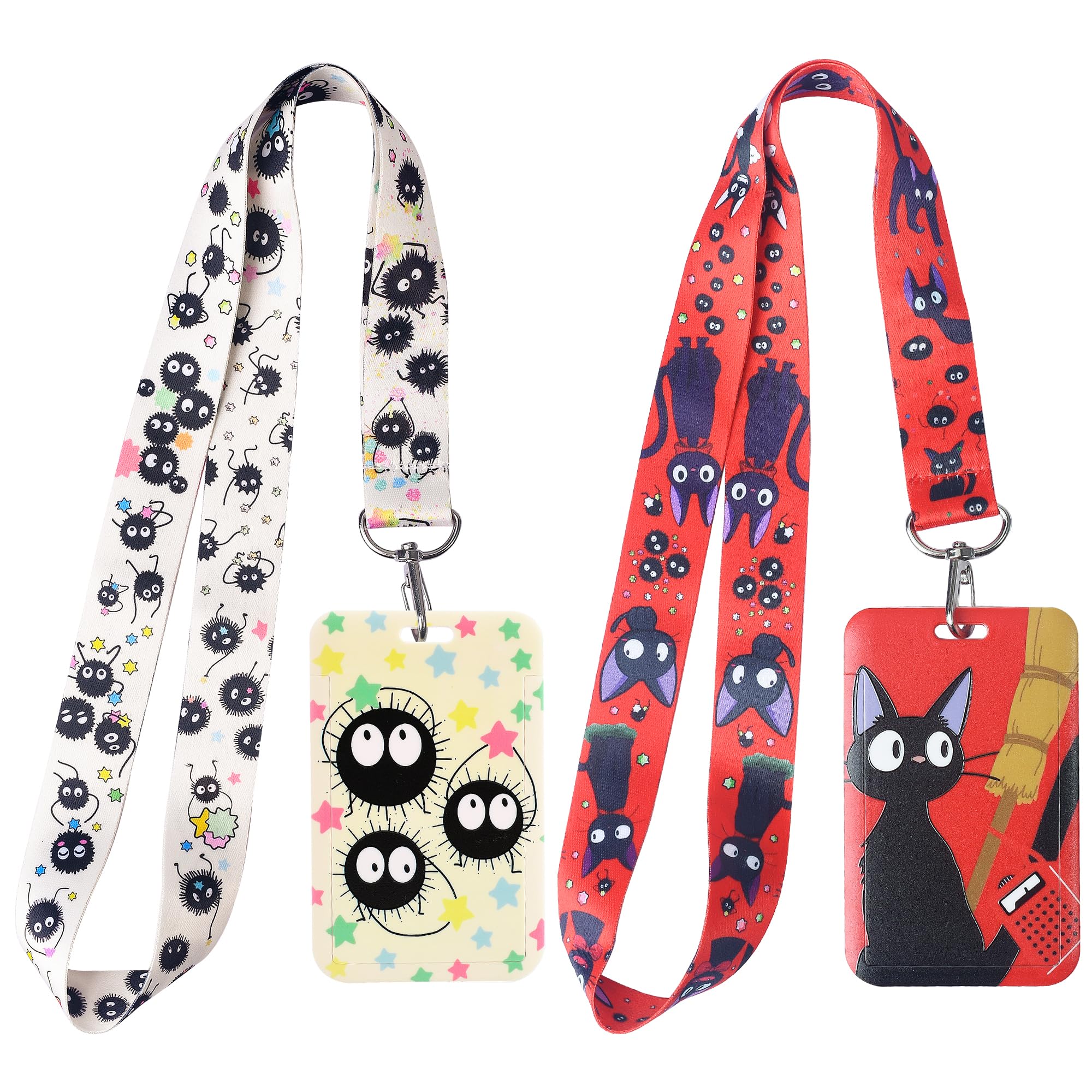 Amazon.com: Pounchi Soot Sprite Lanyard (2 Pcs) with Cute ID Badge