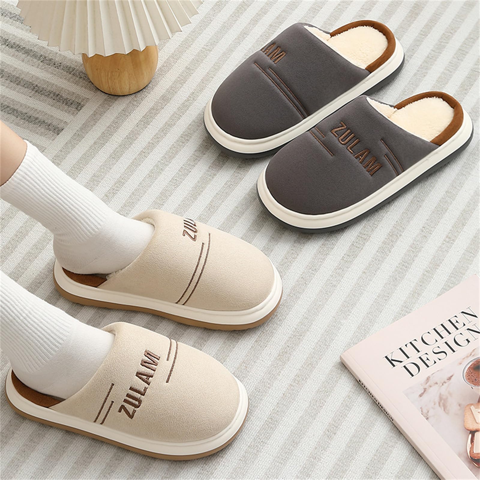 Pantofola Invernale Autunno E Inverno Casa Interna Calda Coppia Pantofole di Cotone Peluche