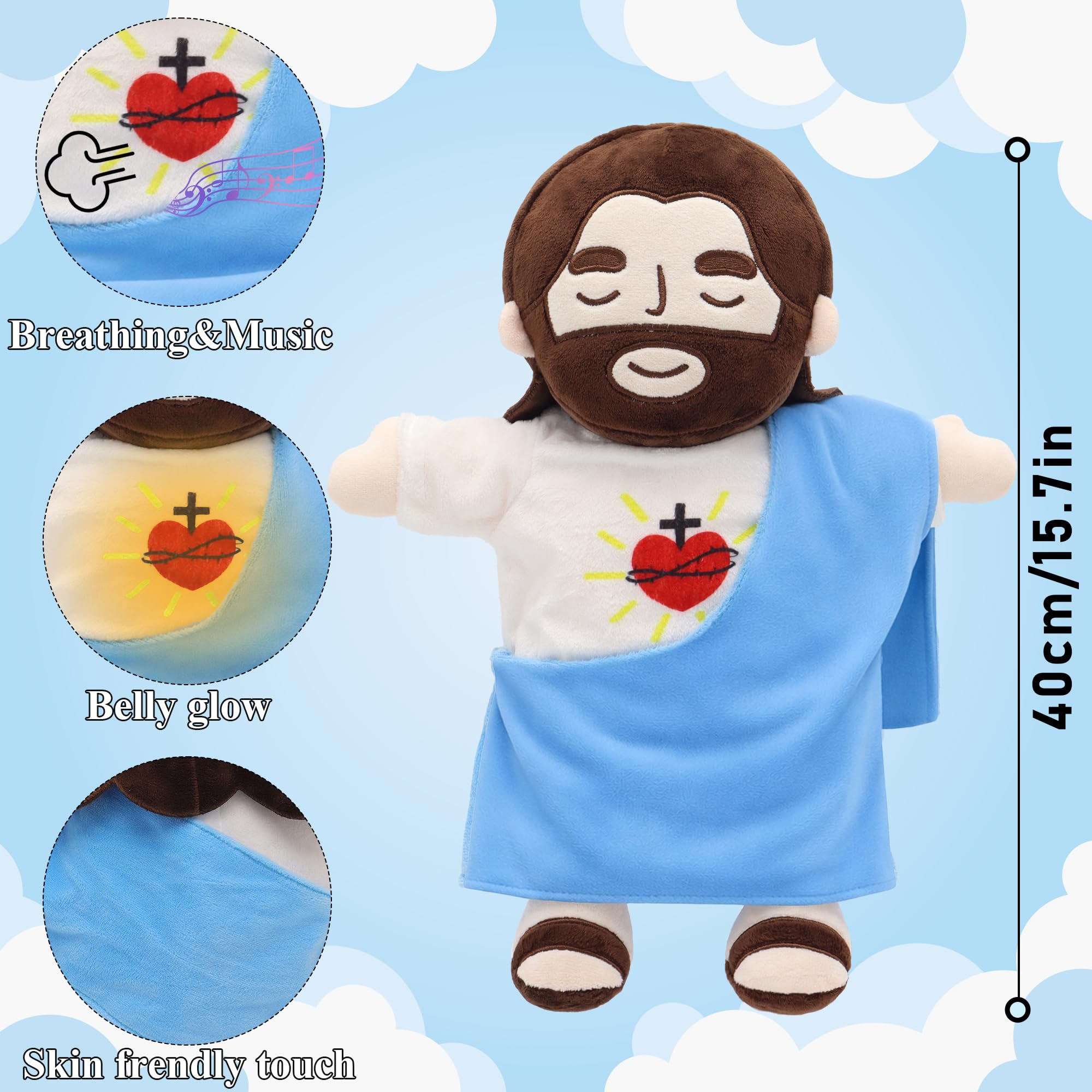 Amazon.com: Yelakey Jesus Plush that Breathes, Jesus Stuffed Doll