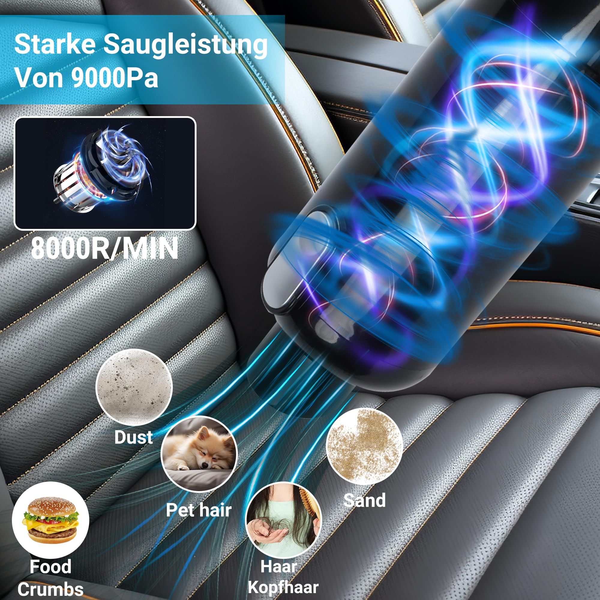 Kabelloser Handstaubsauger – 120W, 15000Pa – Mit Zubehör Für Auto & Haus