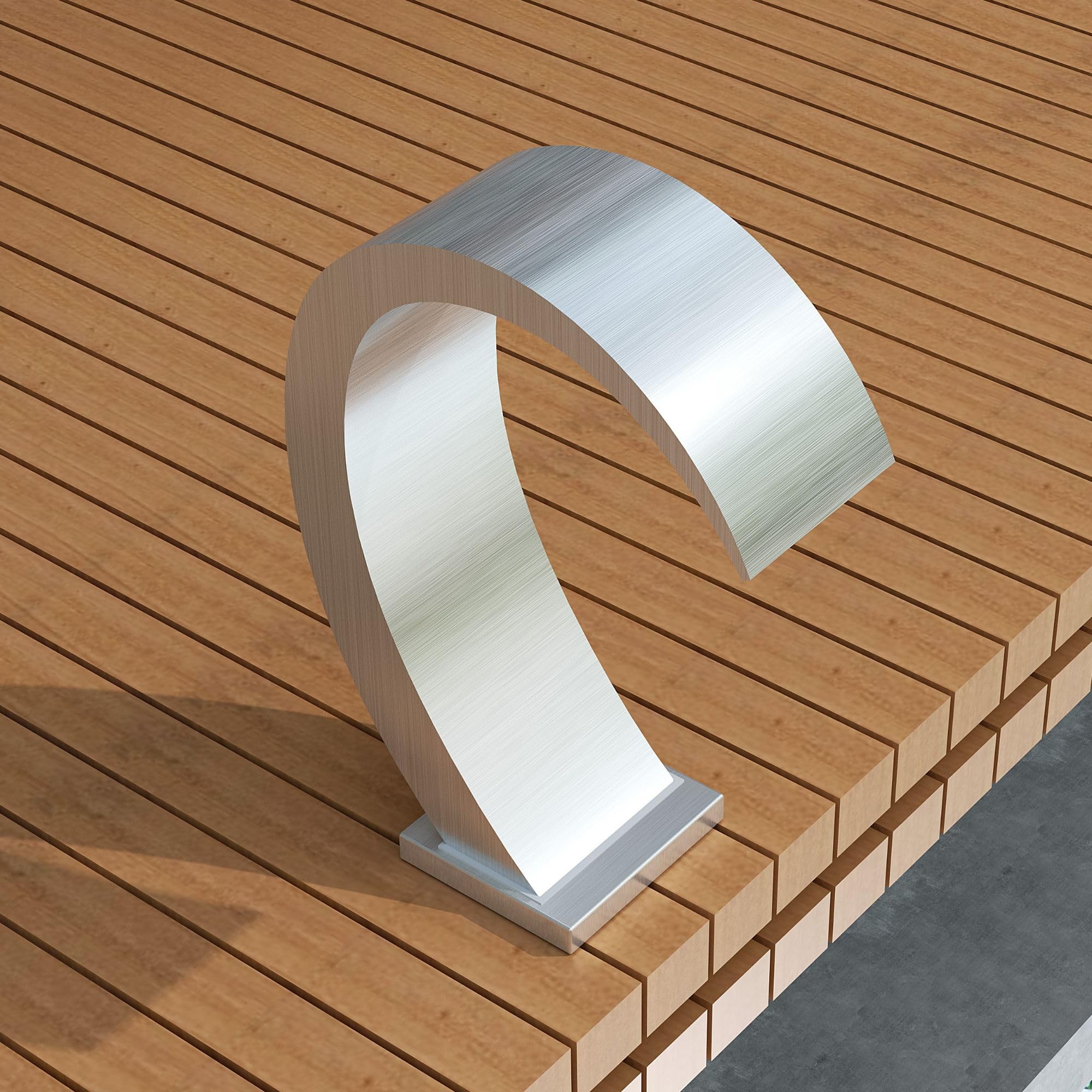 IMEX - Cascata Piscina in Acciaio S.316 | Fontana per Piscina a Cascata da 200 x 110 mm | Pool Fountain con getto per terrazza esterna | Acqua fredda | Serie Iguazu | Colore Acciaio