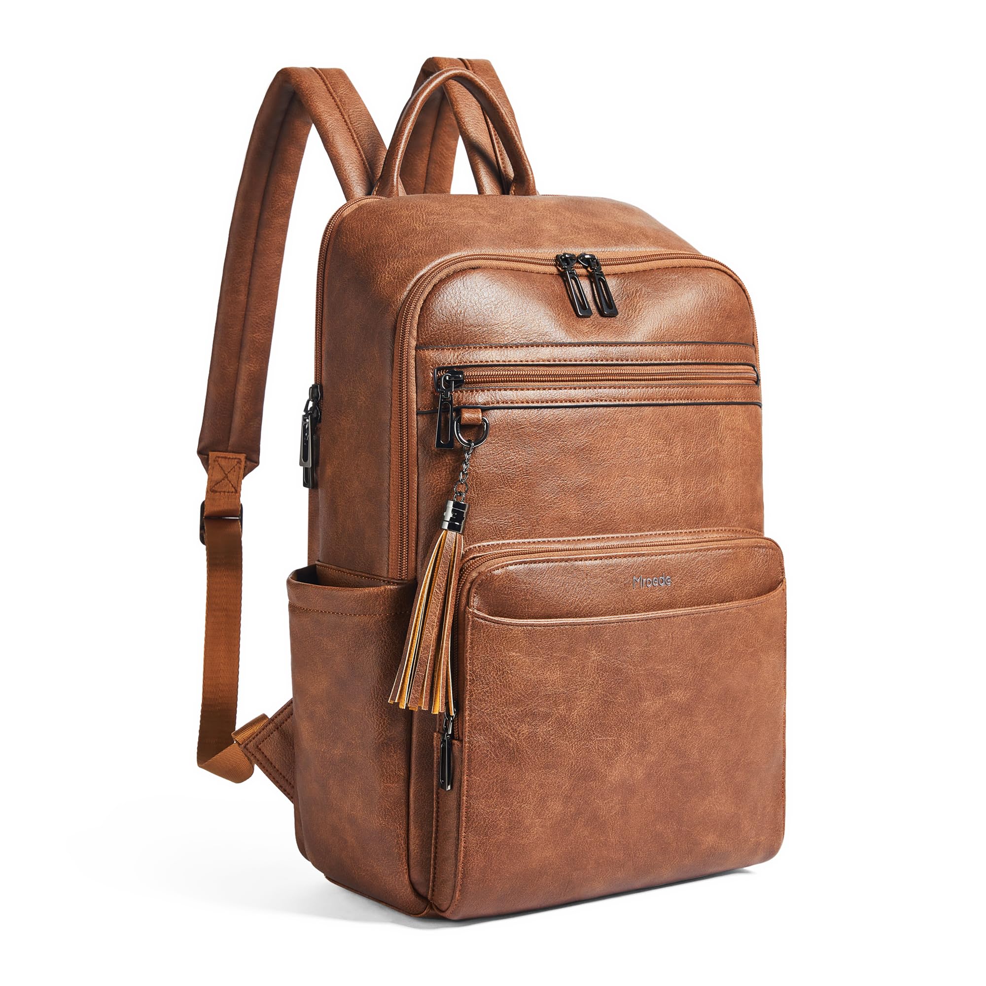 Mroede Leather Laptop Backpack for Women,Leather Backpack with Laptop Compartment Fit 15.6 inch Laptops,Carry-on Travel Backpacks,Casual Daypack for