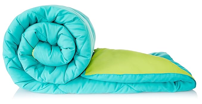 Amazon Brand – Solimo Microfiber Reversible Comforter, Single (Aqua Blue & Olive Green, 200 GSM) at Rs. 899