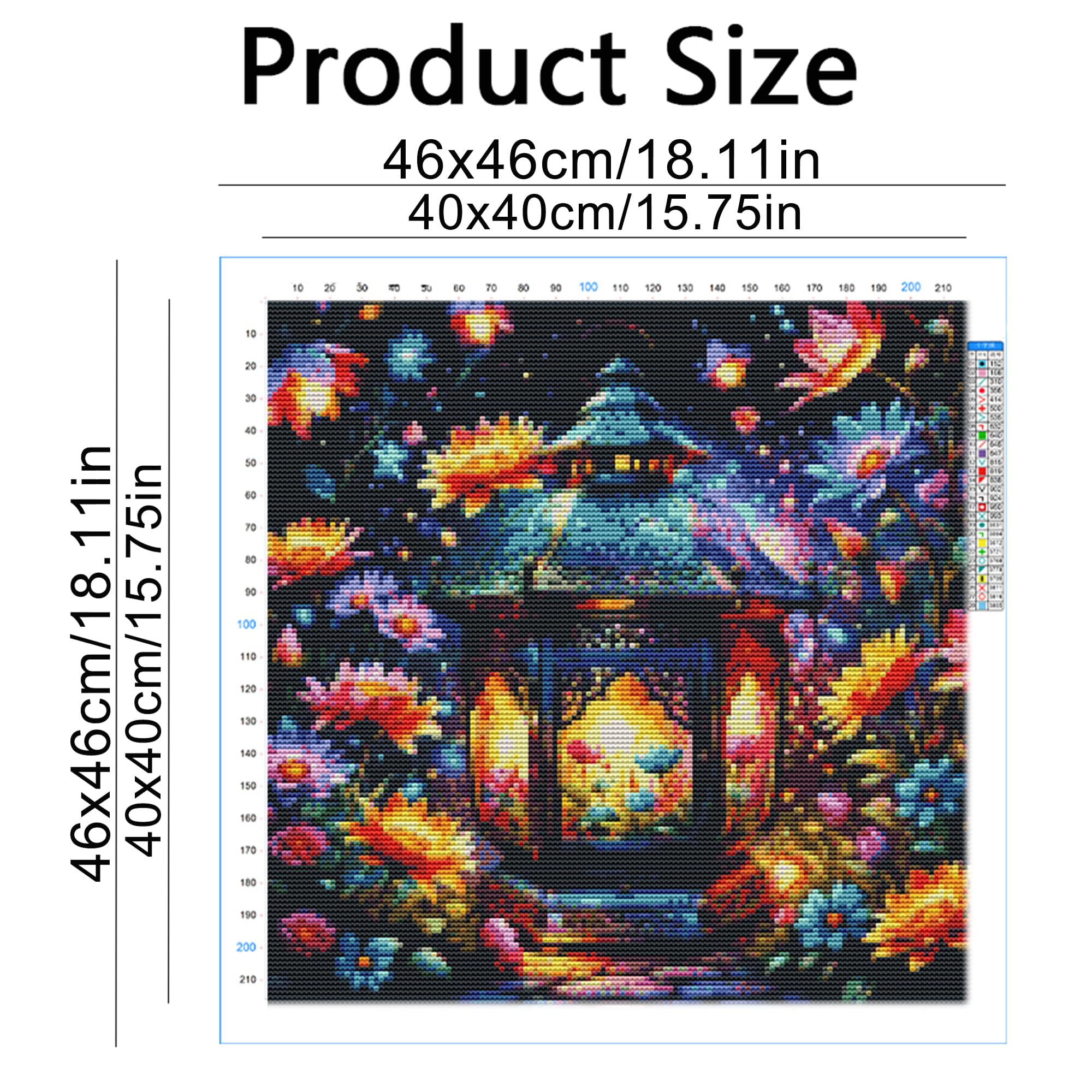 Herrschners Delilah Quilt Block Stamped Cross-Stitch & Stamped Embroidery