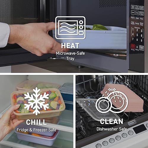 Miniatura 5 de Bentgo - 20 recipientes de 1 compartimento ligeros, duraderos, reutilizables, sin BPA, aptos para microondas, congelador, lavavajillas, color blanco