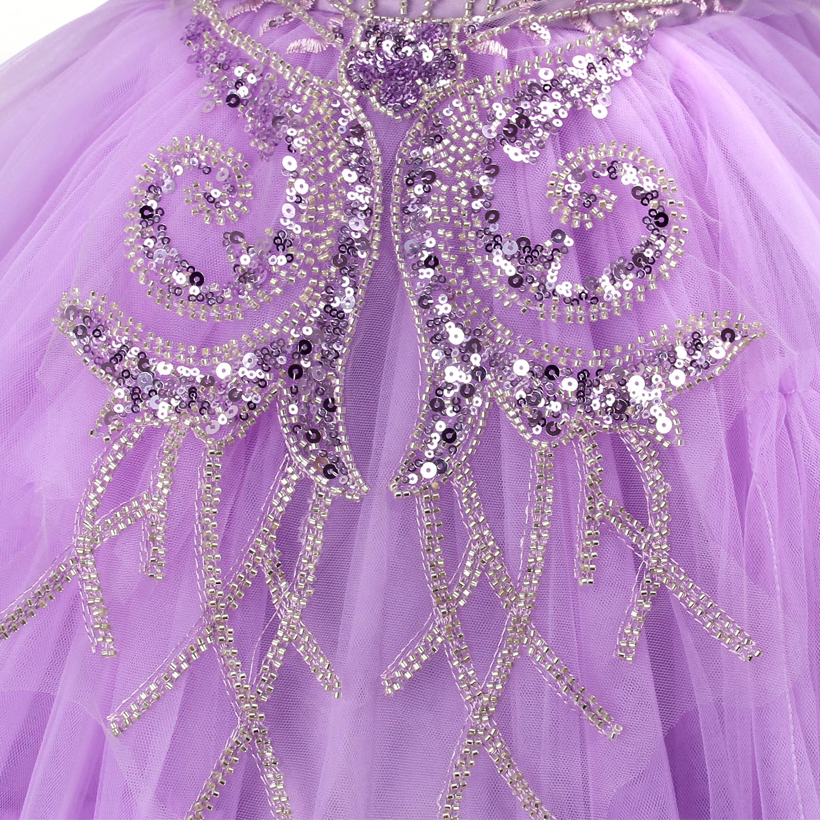 Discoball Niñas Encaje Vestido de Gasa Vestidos de Novia (Longitud de Suelo Vestido Largo Vestido de niña de Flores de Boda de Dama (10 Colores, Edad 5 – 64years)
