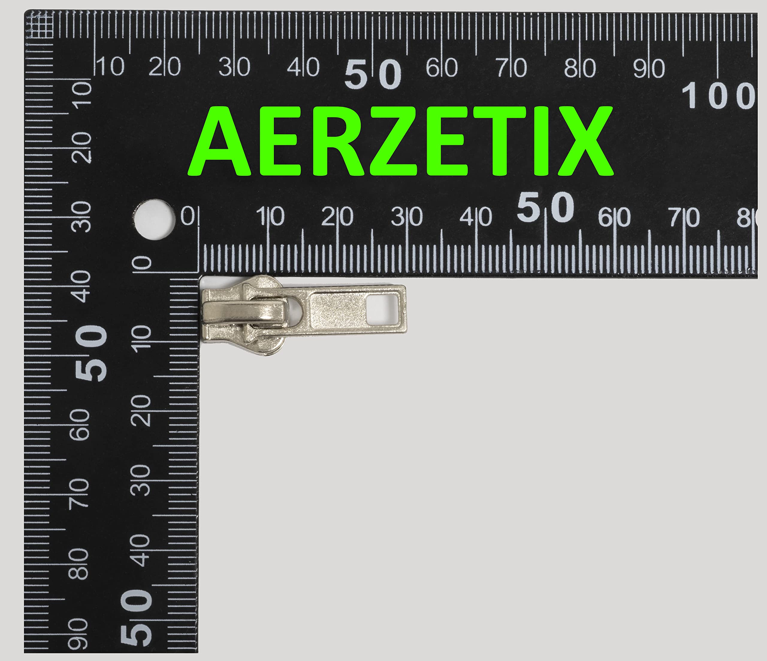 Aerzetix - C62792 - Set di 10 cursori N°5 Non bloccabile per Cerniera Lampo a Spirale - Colore: Vintage - in Metallo - per Gonna Vestito pelletteria Confezione Cuscino