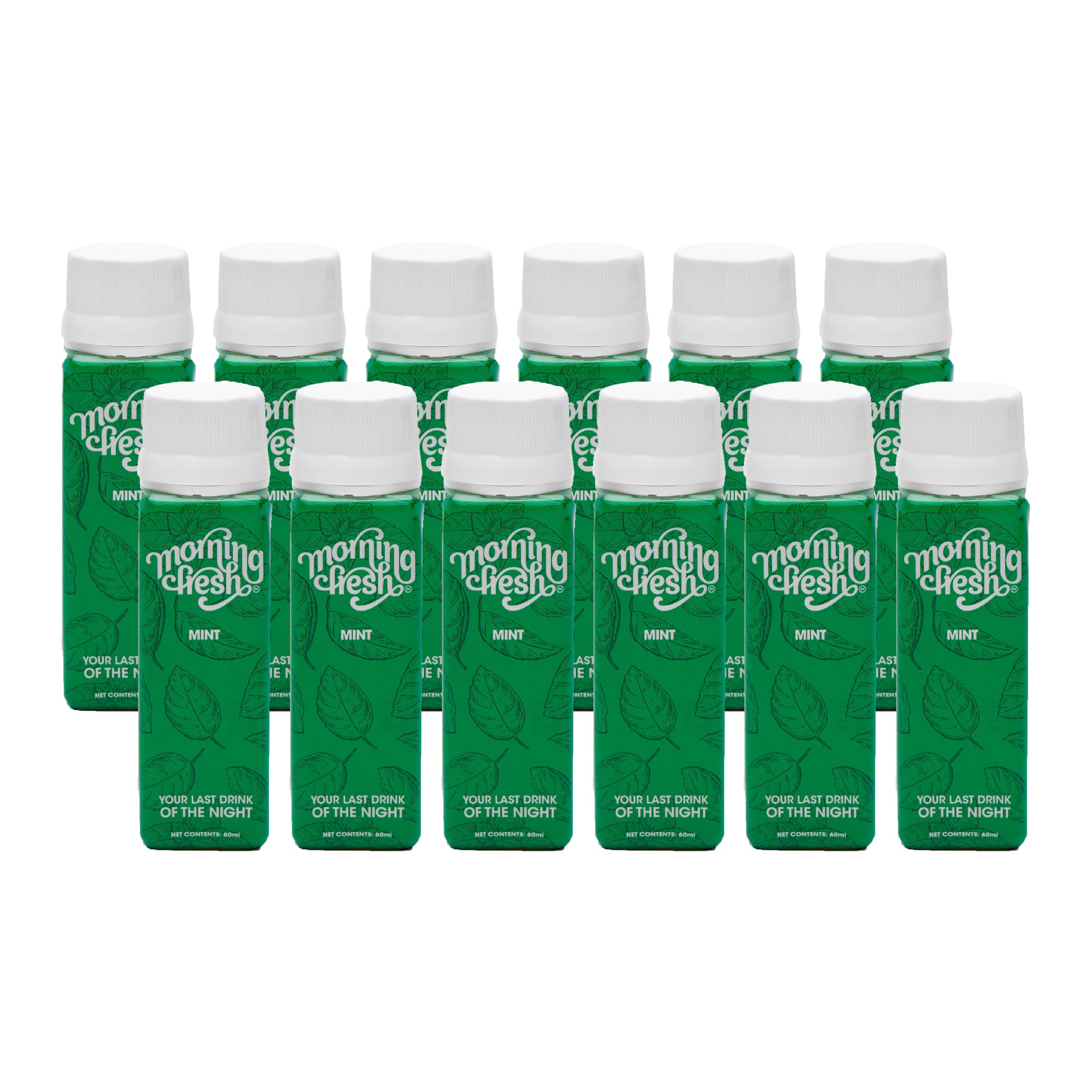 Morning Fresh Hangover Detox Cure and Liver Protection Drink - (MINT Flavor, Size: 12 Bottles in 1 Box) boosts hydration with no sugar & no caffeine, its 100% natural & easy - to - carry - anywhere.