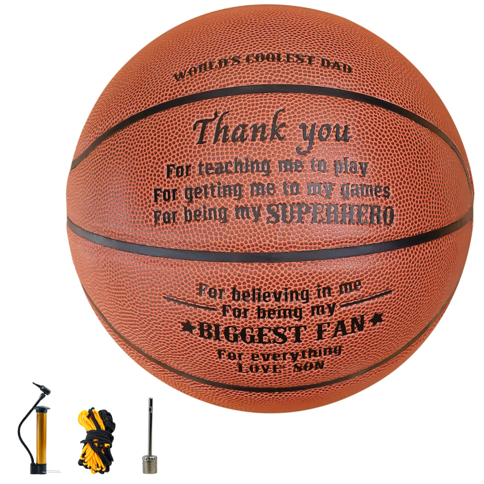 CybGeneDad Gifts From Son, Engraved Basketball for Dad, Stepfather, Father, Father's Day Gifts, Thank You Gifts for Dad, Dad/Father Appreciation Gifts, World's Coolest Dad, Engraved Basketball