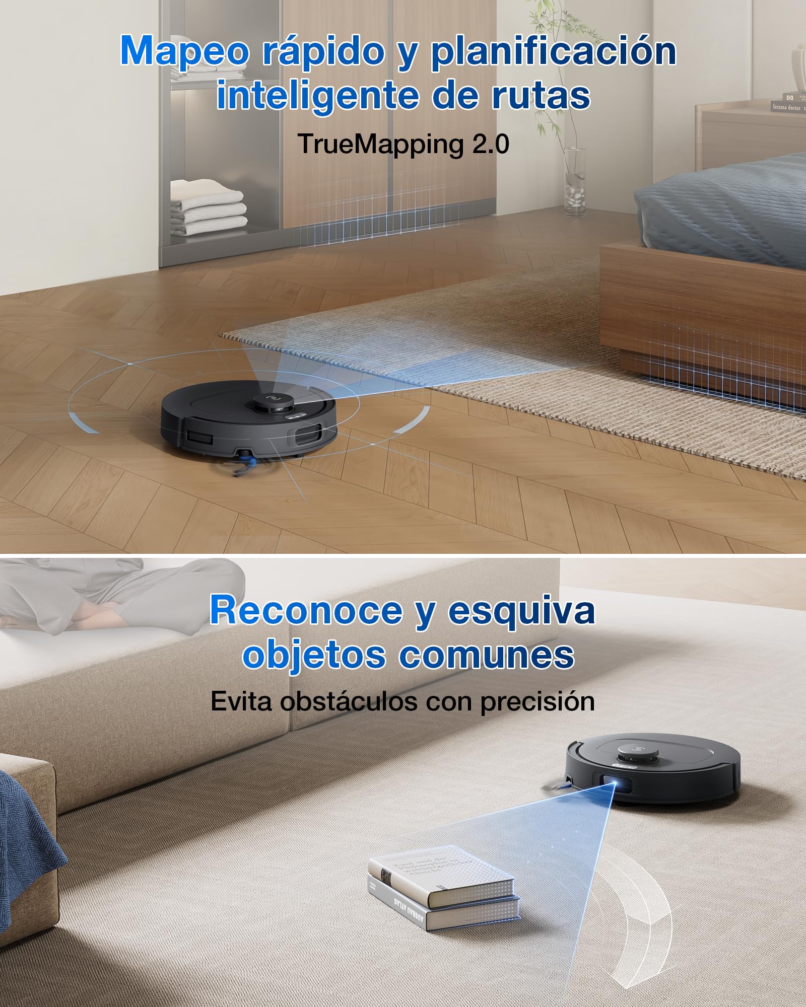 ECOVACS DEEBOT T30e Omni Robot Aspirador y mopa,25,000 Pa | ZeroTangle 3.0, cepillo lateral ARClean, cepillo principal (triple V), estación OMNI, vaciado automático, secado a 45 °C