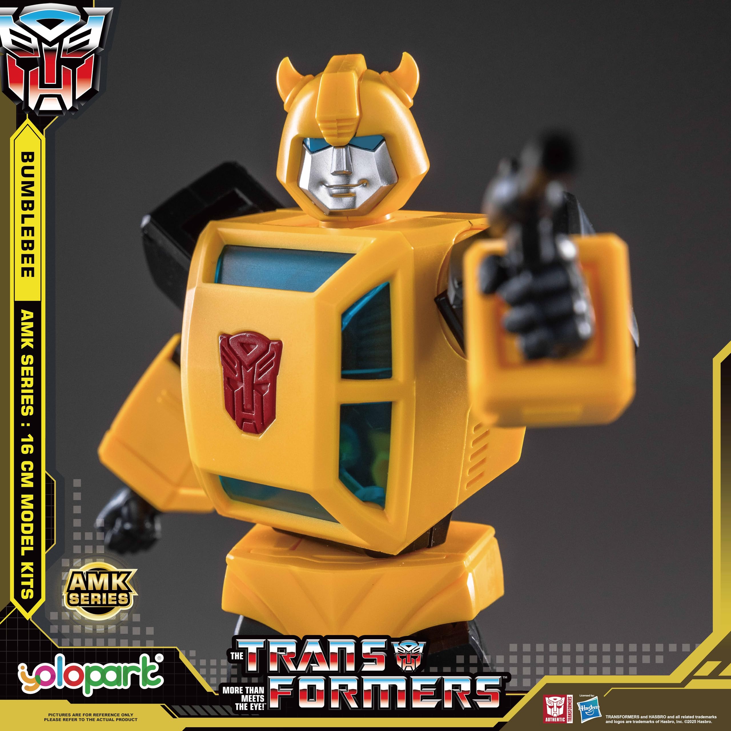 YOLOPARK Bumblebee Transformers zabawka – seria AMK, 6,3 cala, wysoko przegubowe figurki G1 z bronią dla dorosłych, chłopców i dziewczynek