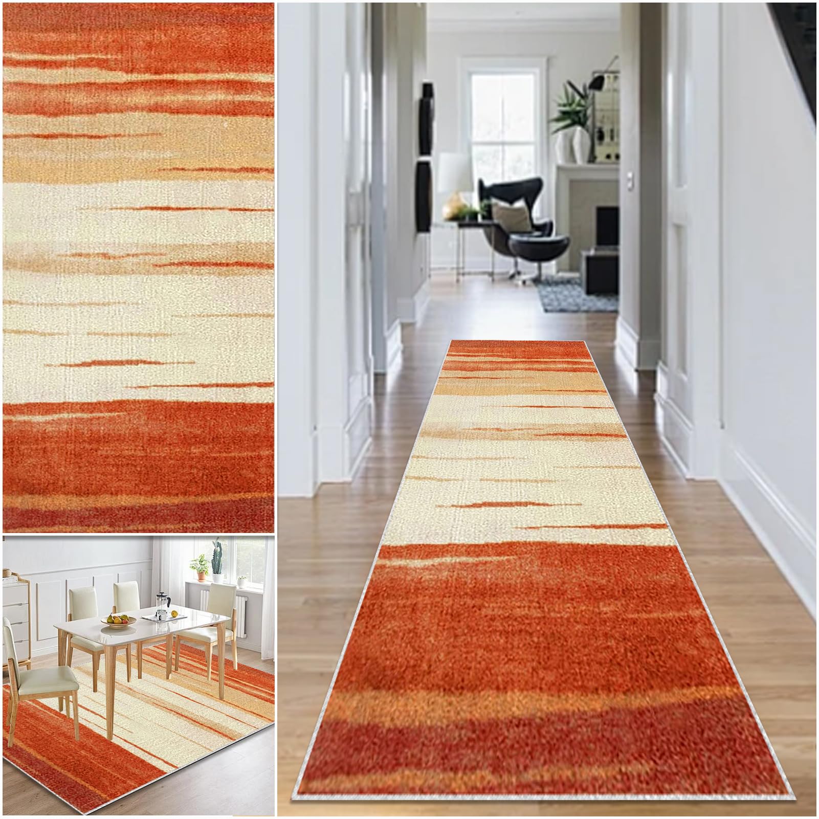 Hallway Runner Rug Non Slip Washable Kitchen Runner Rug 65 x 340 cm Area Rugs Hallway Hall Runners Narrow Rug Low Pile Carpet Runners with Anti-Slip Backing Floor Runner for Hallway Entryway Laundry โ image 1