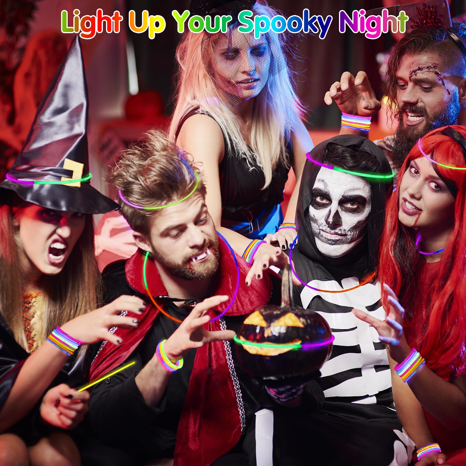 MOSSNDAR Braccialetti Luminosi Fluorescenti 232 Pezzi, Starlight Fluo Party Festa Gadget Compleanno Bambini kit per Fare Braccialetti, Neon Decorazione per Compleanno Matrimonio Halloween Natale