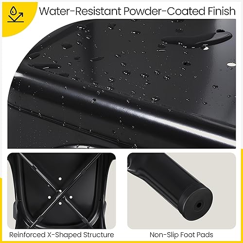 Miniatura 7 de Yaheetech Metal Dining Chairs Set of 4, Industrial Stackable Kitchen Chairs with Back for Dining Room/Restaurant/Bistro/Patio, Indoor & Outdoor Use,