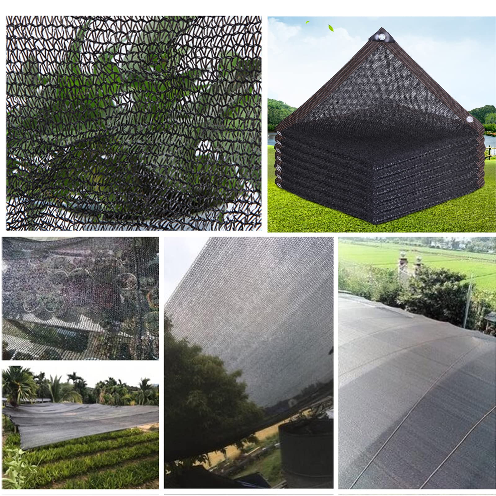 Filet D'Ombrage Voiles pour Patio Protection Solaire à Résistante Voile Ombrage Ajourée Filet Protection Solaire Abat Jour Maille Résistante pour Plantes (4x6m(13.12x19.69ft))