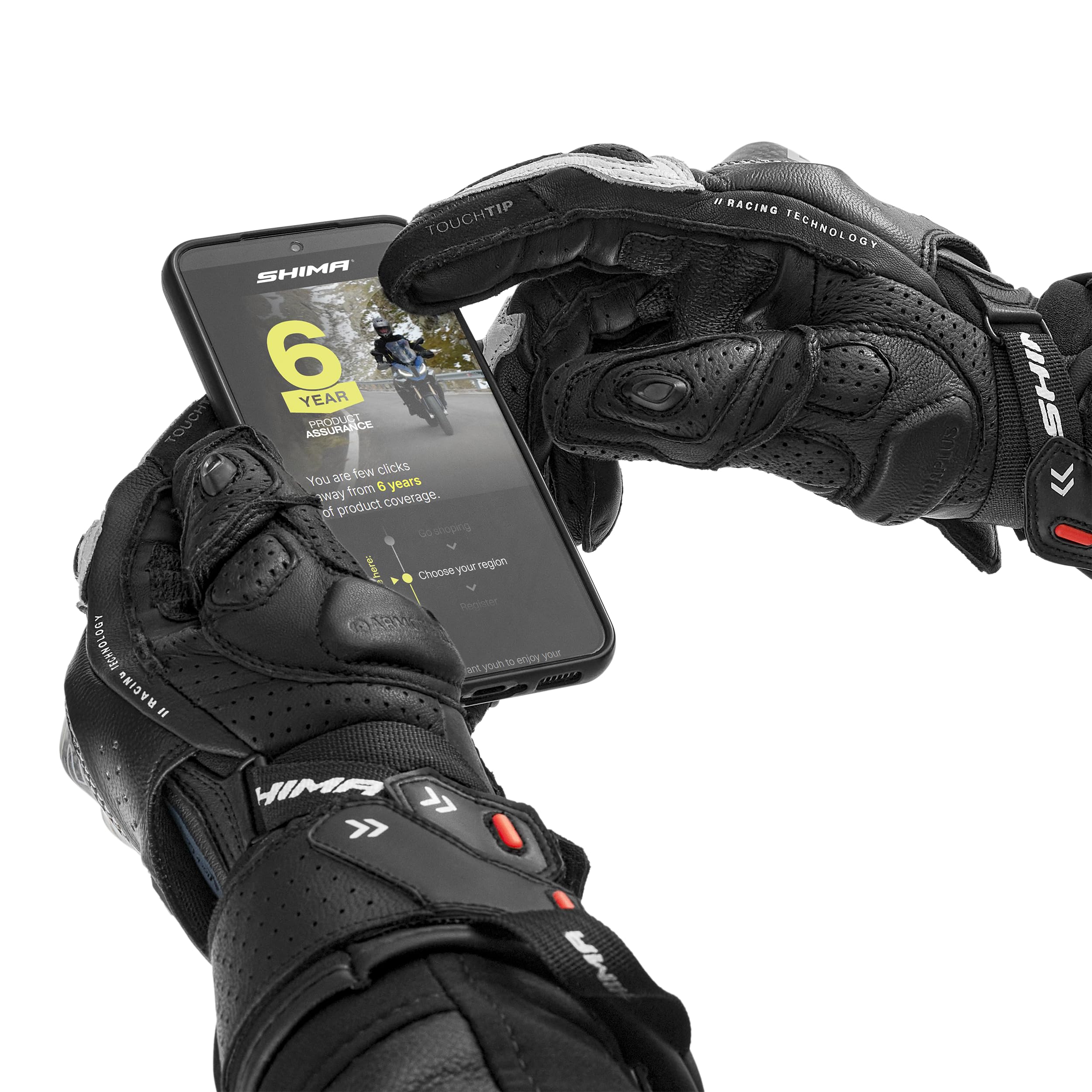SHIMA RS-3 Motorrad Handschuhe Damen Leder Lange Sommer Motorradhandschuhe Schutz Touchscreen Touren Lederhandschuhe Motorcycle Belüftet Verstärkt Scheibenwischer (Damen, Rosa, XS)