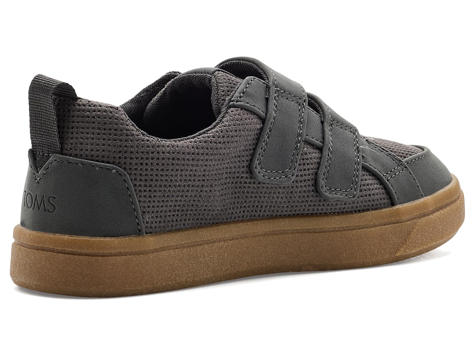 TOMS Unisex Youth Cruz Double Strap Sneaker, Forged Iron Micro Deboss Suede/PU, 33 EU