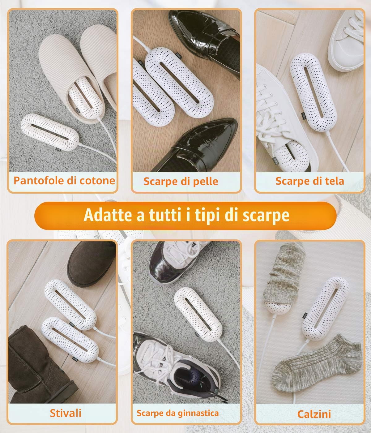 Snowpea Asciuga Scarpe Elettrico Pro, Asciuga Scarponi da Sci, Scalda Scarpe e Scarponi per Asciugare Le Scarpe Sudate ed Eliminare i Cattivi Odori, Spegnimento Auto 3/6/9 Ore