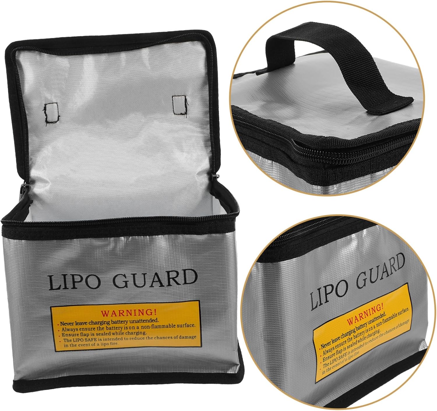 ORFOFE Fireproof Lithium Battery Storage Bag Lightweight Battery Organizer for Safe Charging Transit Storage Protection for Lithium Batteries and Drone Accessories