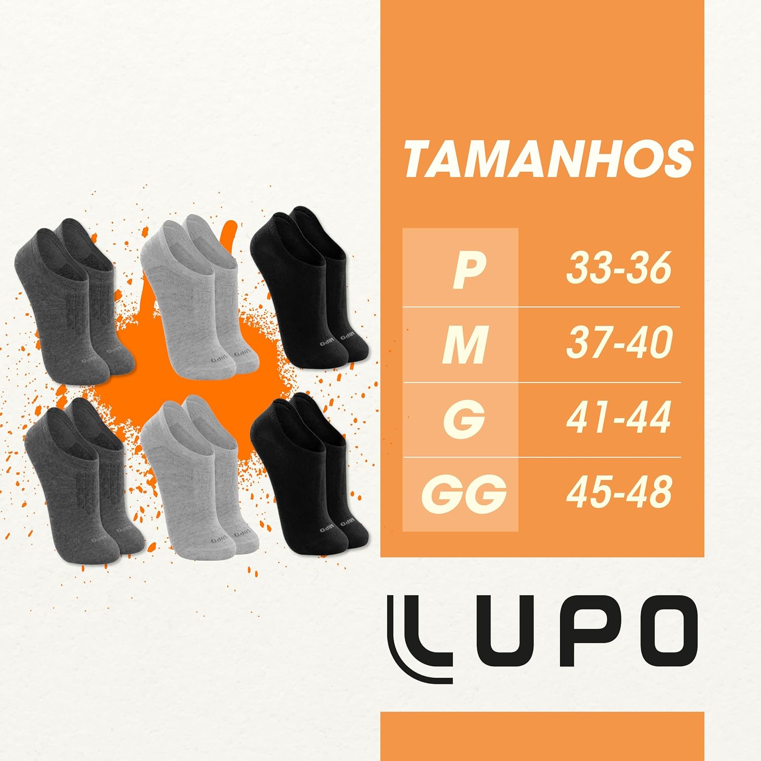 Kit 12 Pares Meia Lupo Sapatilha Soquete Invisível Original Unissex