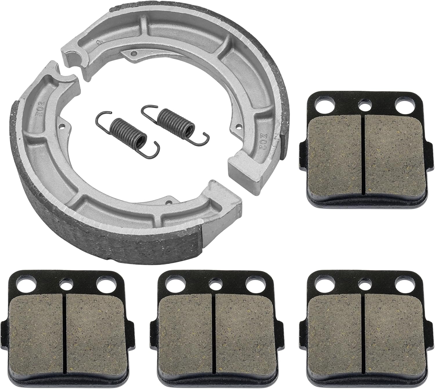 Caltric Front Rear Brake Pads Shoes Compatible with Yamaha Grizzly 600 Yfm600 Yfm-600 1998 1999 2000 2001 New