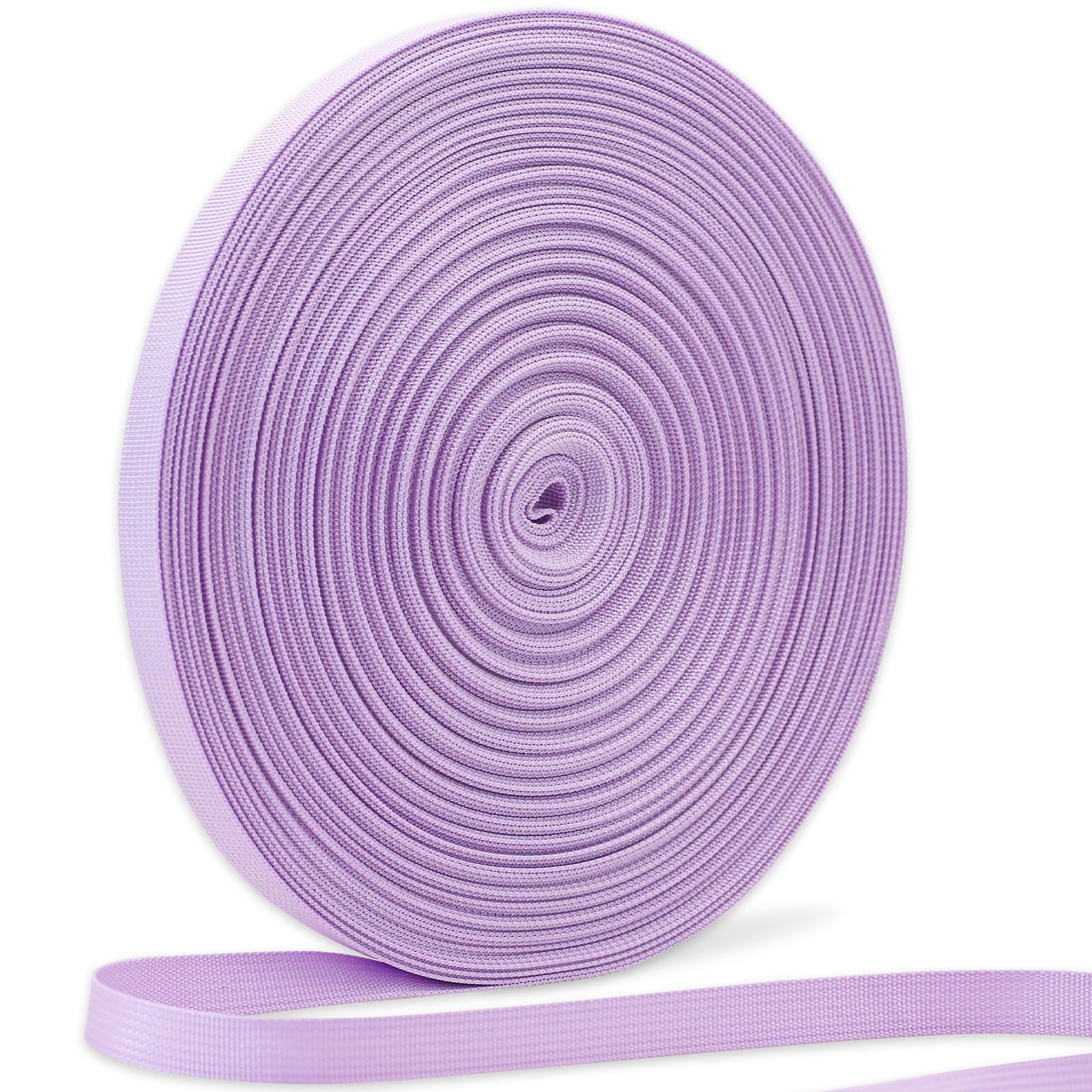 ZHFMILY 5/8 inch Lavender Nylon Webbing Strap with Buckles-50Yards 15mm-Flat Fabric Webbing Handle Canvas Straps for Bags-Hammock-Lawn Chair-Belting-Pet Collars, DIY Projects, Crafts, Sewing #258