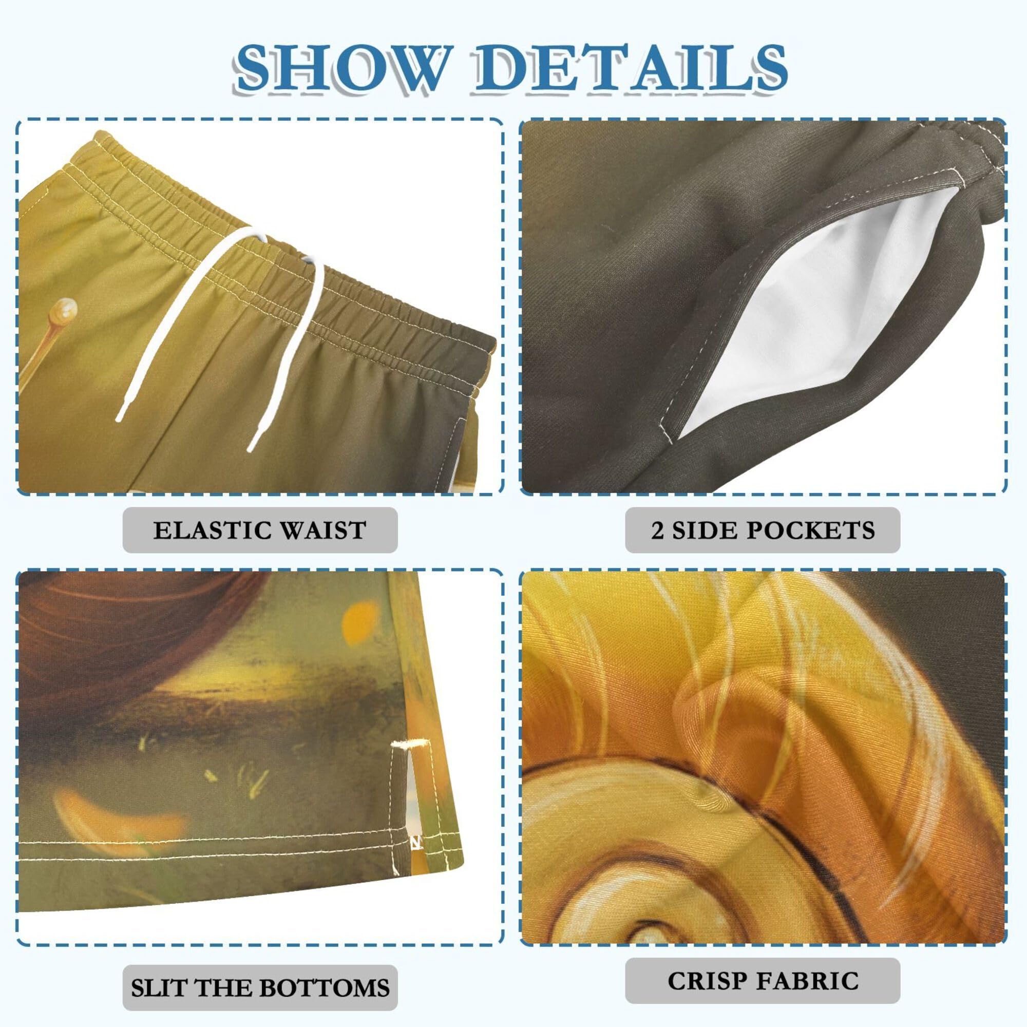 YYZZH Cute Snail Baby Boy Casual Shorts Athletic Shorts Pants with Pockets Multi