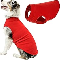 Vista 30 de Gooby - Chaleco de forro polar elástico, chaqueta de forro polar para perros, suéter de estilo pullover, azul argyle, 3XL