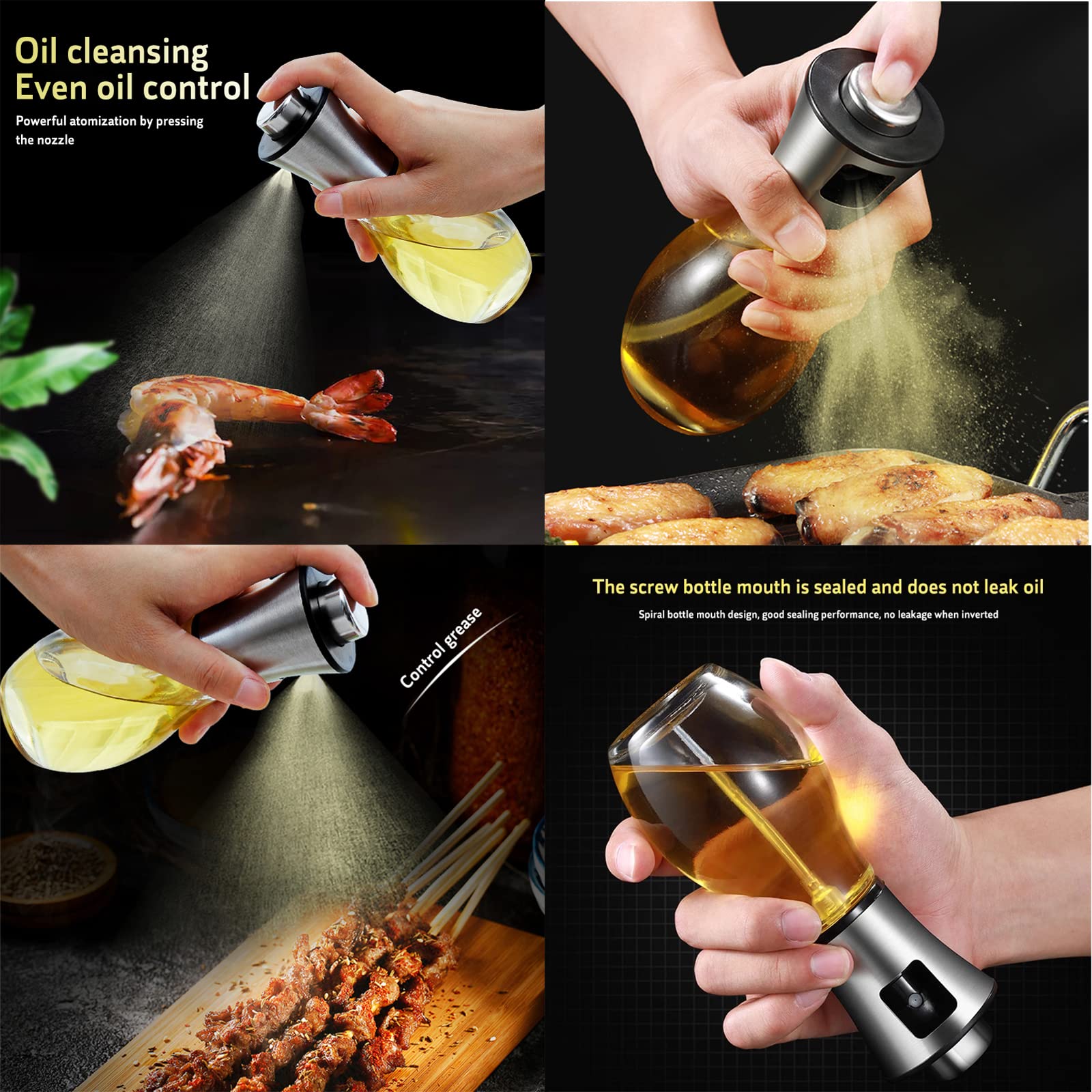 Vaporisateur D'huile D'olive Rechargeable De 200 Ml Pour La Cuisine, Le