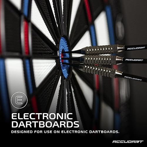 Miniatura 4 de Accudart Paquete de 50 puntas suaves de repuesto, 20 negras, 15 rojas, 15 blancas, totalmente personalizables, diseñadas para dianas electrónicas