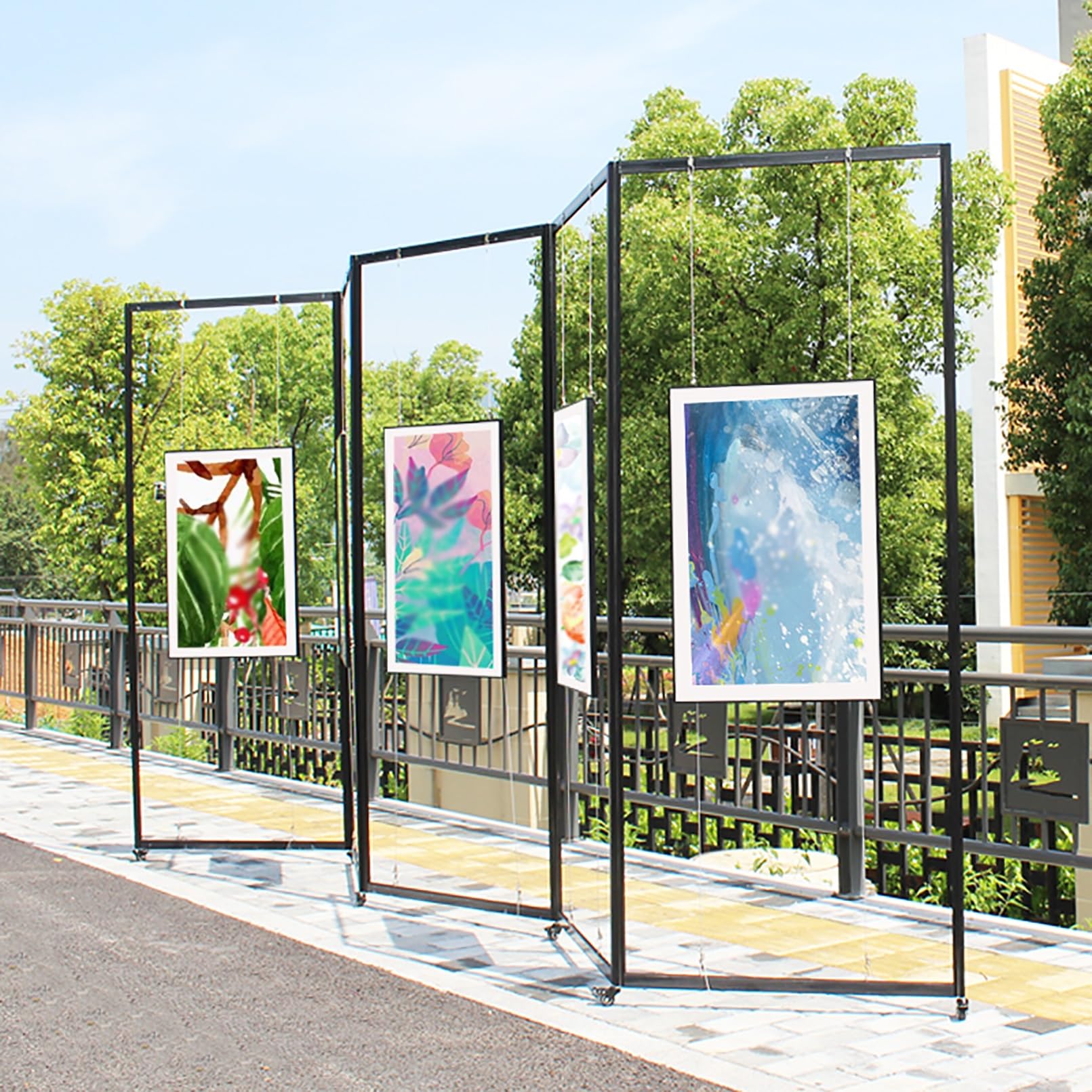 Wiązki do obrazów wystawowych, składany i przenośny stojak, mobilny panel ekspozycyjny, reklama artystyczna przenośna tablica reklamowa(1 szt., 100 x 200 cm/39,4 x 78,7 cala)
