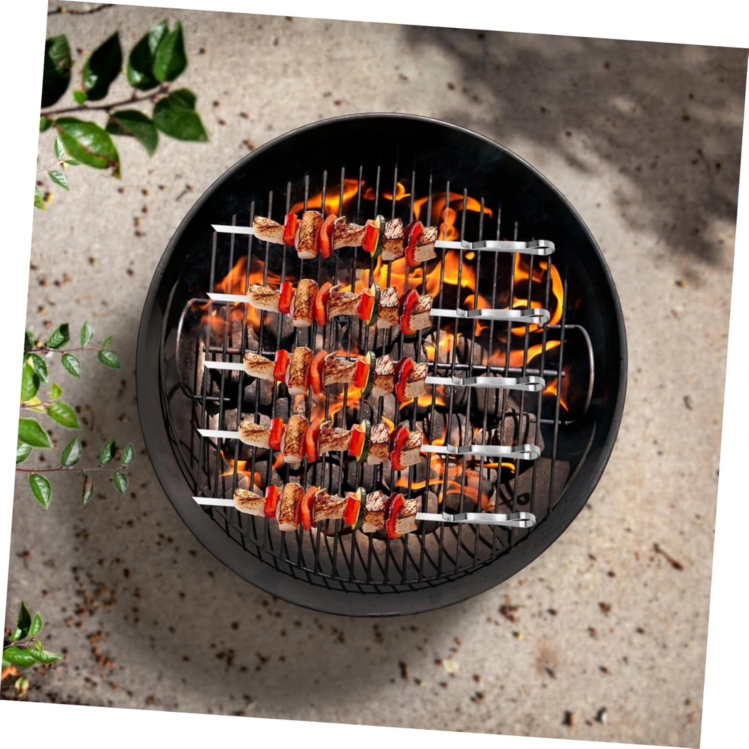 SUPVOX 1set Portable Stainless Steel Barbecue Skewers for Outdoor Grilling Kebab Kit Skewers for Bbq Parties Camping and Picnics
