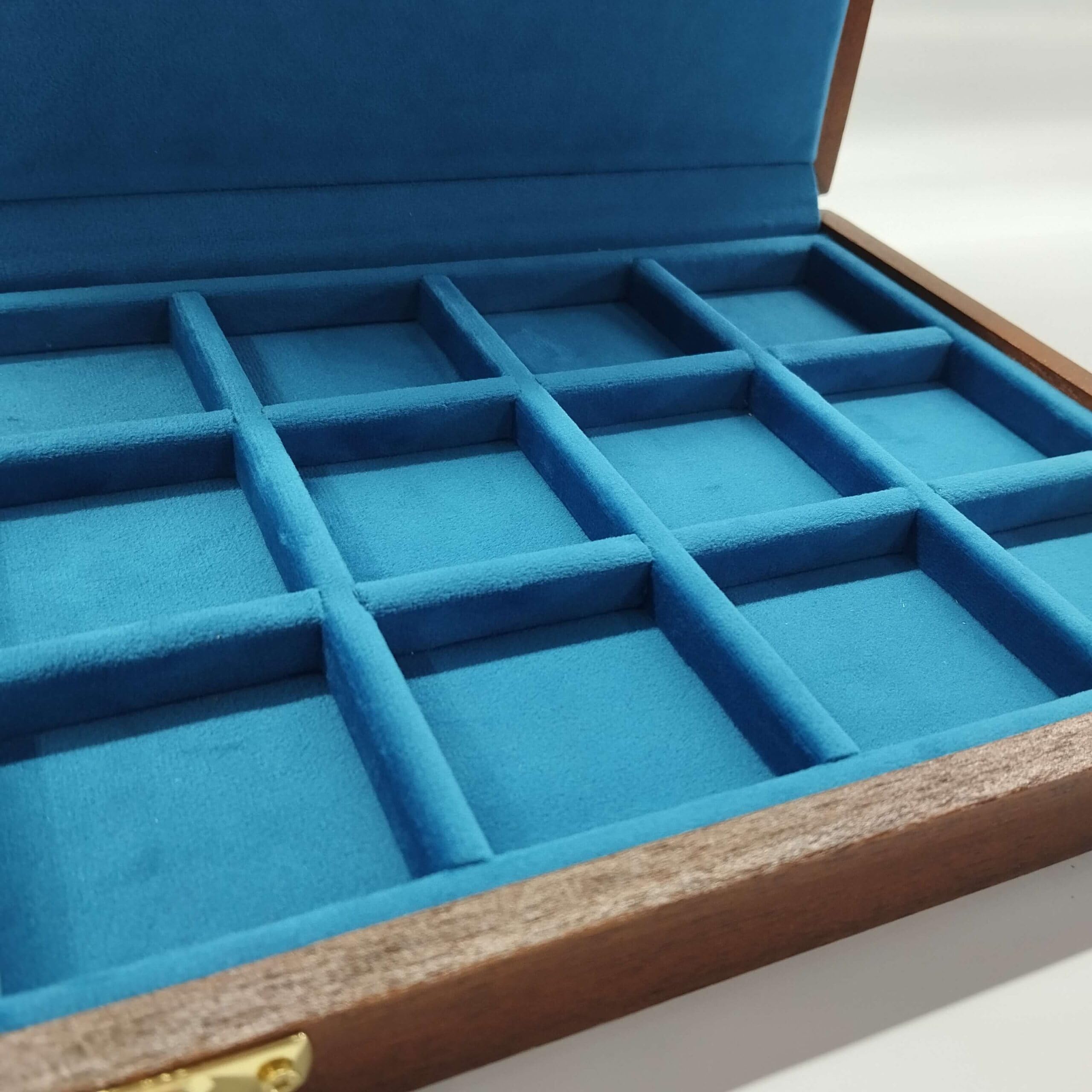 Caja para Monedas y medallas de Madera Artesanal, Interior de Terciopelo Personalizable, numerada con Certificado, numismática, Hecha a Mano en Italia
