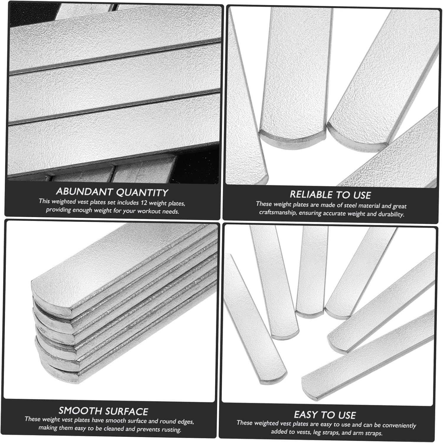 12 Pcs Weighted Load-Bearing Steel Strength Training 200g Each for Fitness Running