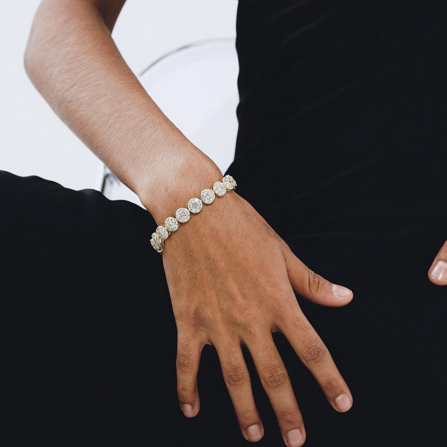 TOPGRILLZ Tennis Bracelet for Women and Men – 14K Gold Plated Brass 10mm Iced Out Cubic Zirconia Link Fashion Jewelry Pulseras Para Mujer - Image 6