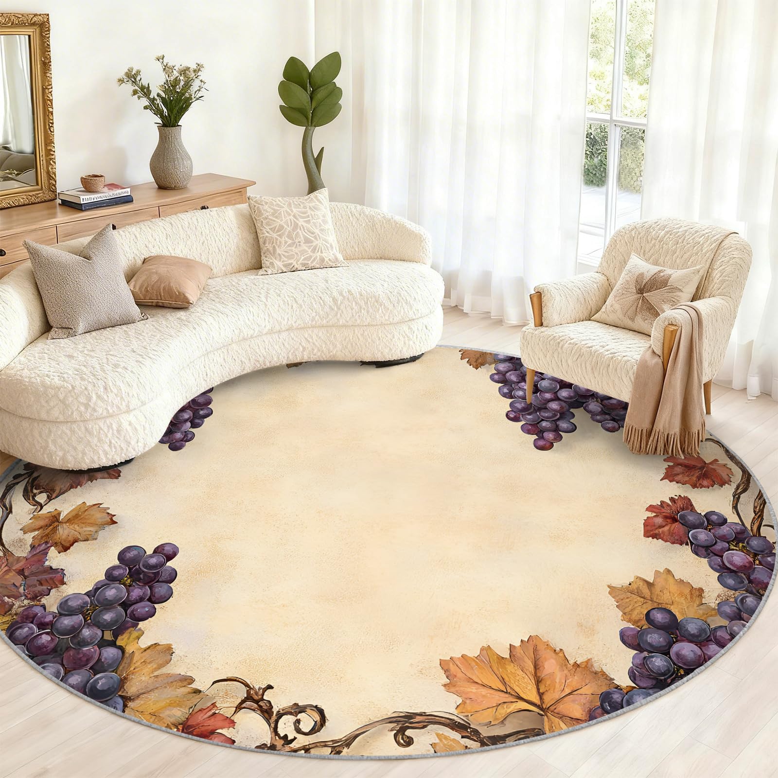 Tapis rond enfant motif raisins antiderapant pour creer un nid douillet plein de souvenirs