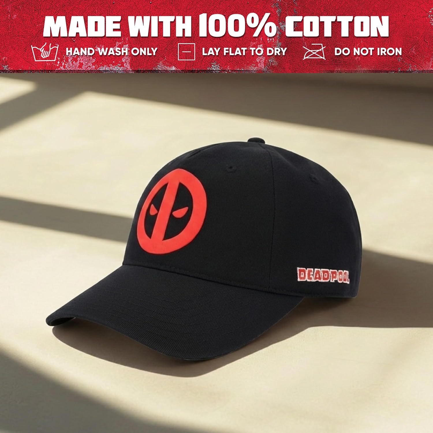 Marvel Deadpool Adjustable Baseball Hat with Curved Brim - Image 7