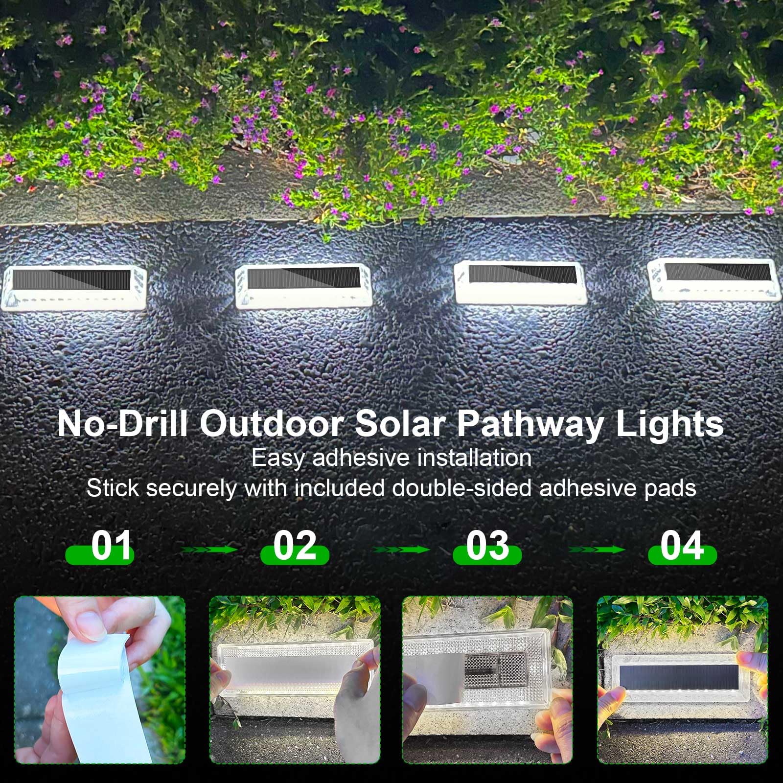 Lacasa Solarlampen für Außen, Solar Bodenleuchten Aussen 8 Stück, Solarleuchten Garten 50LM LED Gartenbeleuchtung IP68 Wasserdicht Solarlampe Wegeleuchten für Gartendeko Terrasse Hof, Kaltweiß 6000K