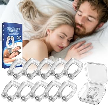 Anti Snoring Devices, Anskysea Snoring Solution - Silicone Magnetic Stop Snoring Aid for Men & Women - Anti Snoring Nose Clip10 Pack