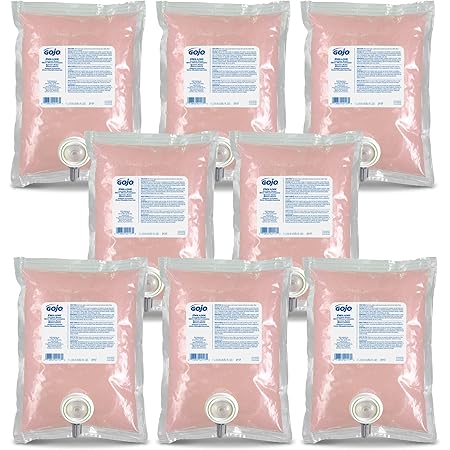 GOJO Deluxe Lotion Hand Soap with Moisturizers, Light Floral Scent, 1000 mL Lotion Soap Refill for GOJO NXT Push-Style Dispenser (Pack of 8) - 2117-08,Light Pink