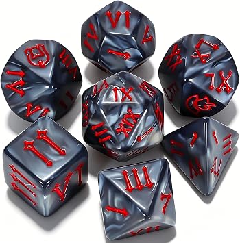 CiaraQ 7pcs Polyhedral Dice Set for Dungeon and Dragons MTG Table Games