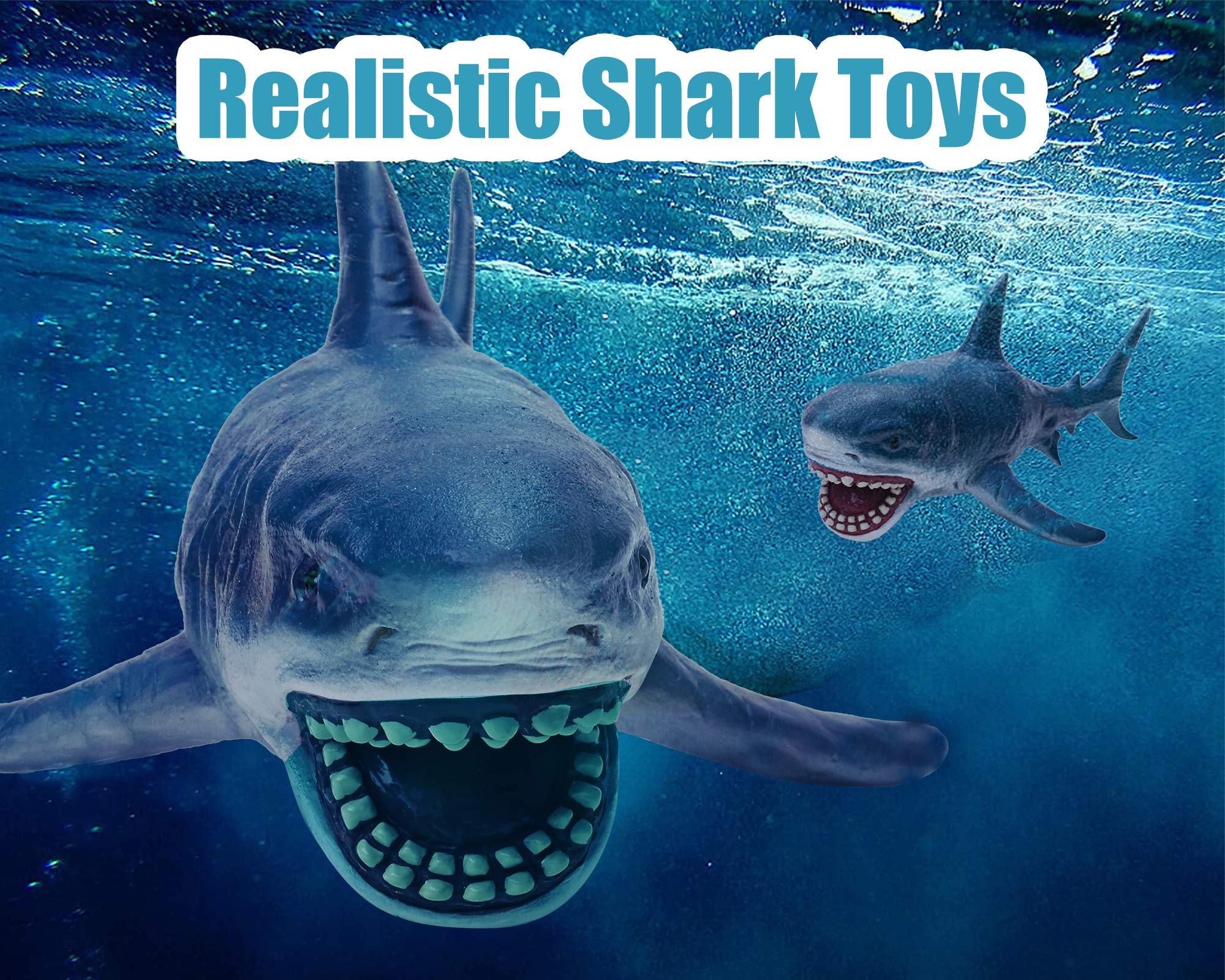 Large Shark Toys for Boys Megalodon Toy Great White Shark Action Figure