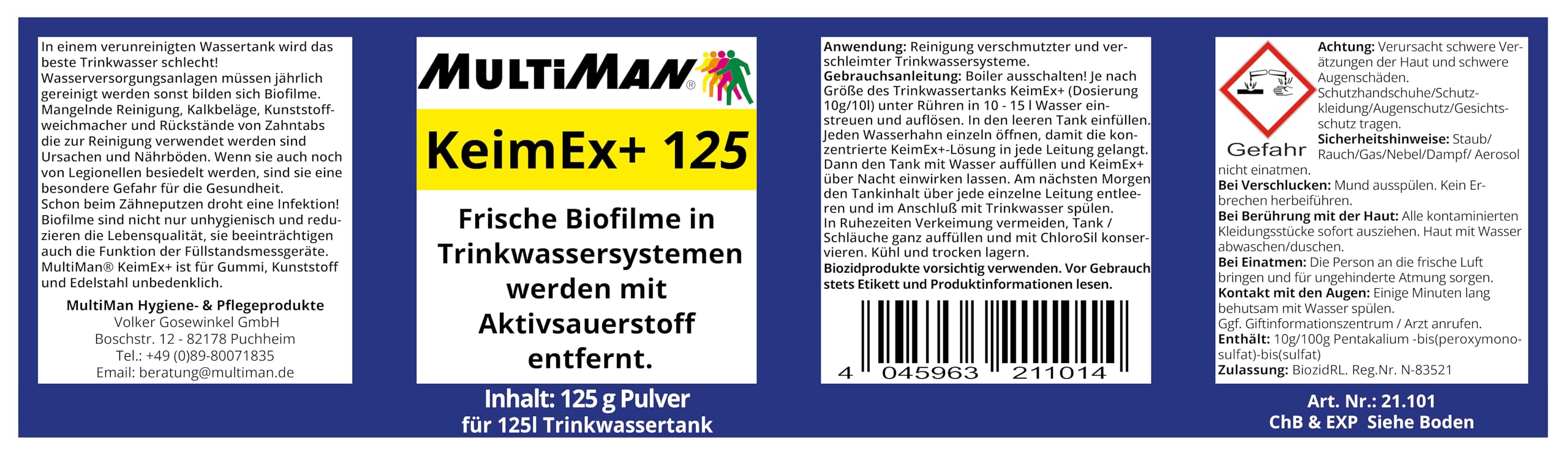 Multiman RedBox zur jährlichen Reinigung von Trinkwasseranlagen (Reinigung, Desinfektion und Entkalkung)