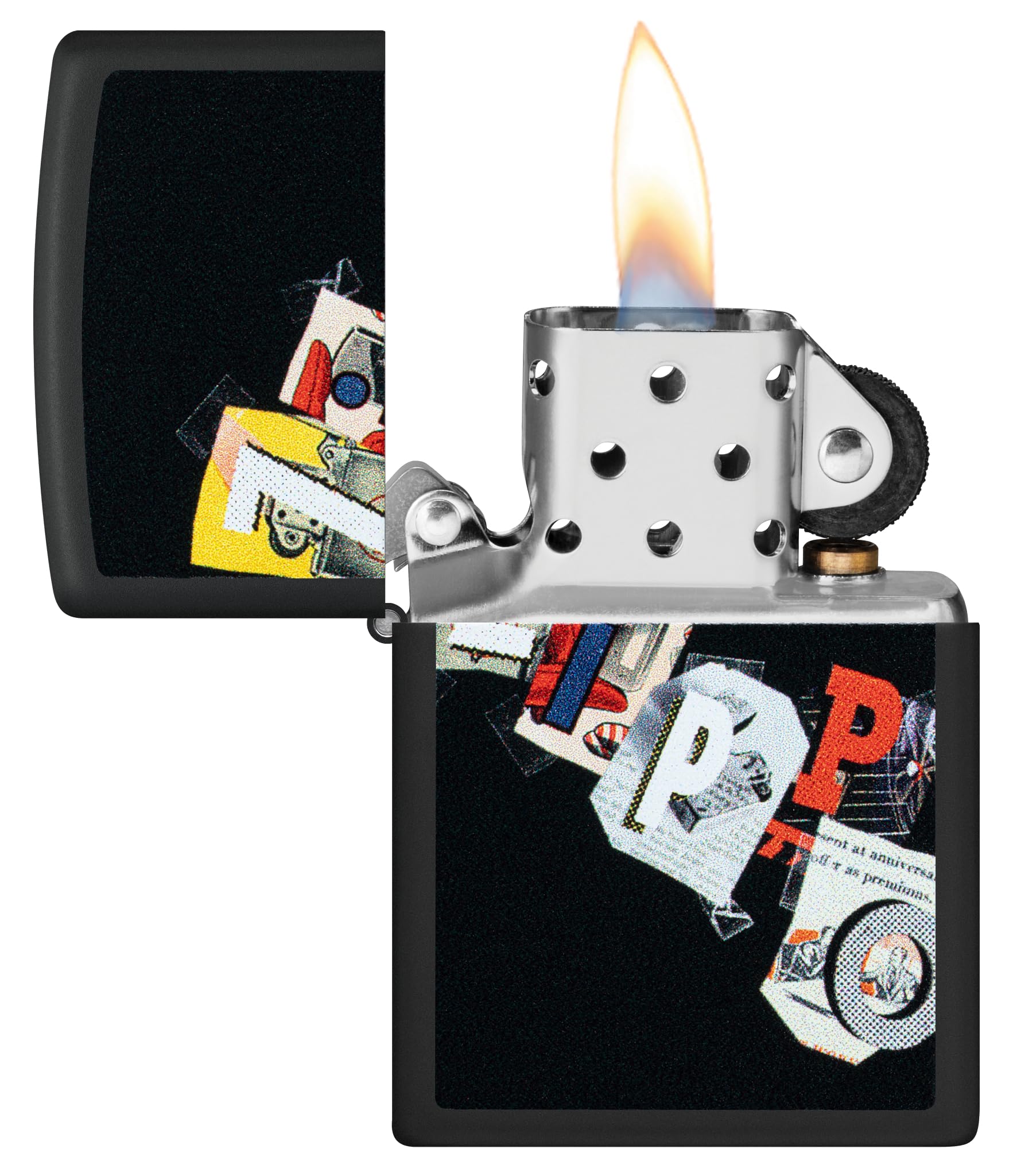 Zippo Windproof Lighter, Zippo Letters Design, Colour Image Black Matte, Refillable, Reusable, Windproof Design, Gift Box - Image 3