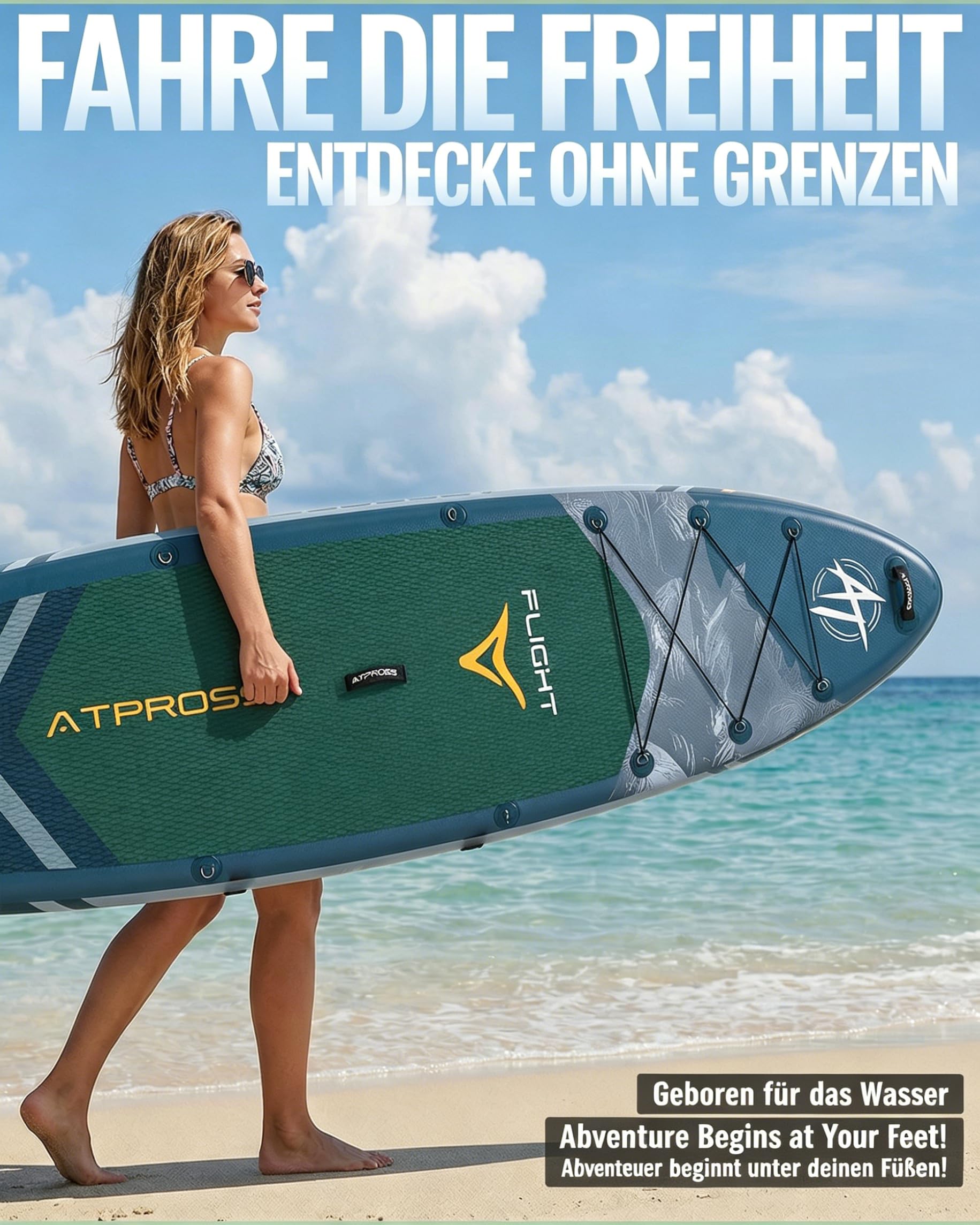 Stand Up Paddling Board mit Sitz & Zubehör Set, 320x84cm Extra Breit SUP Board für 2 Personen, 200kg Tragkraft, Rutschfestes Stand Up Paddle zum Surfen