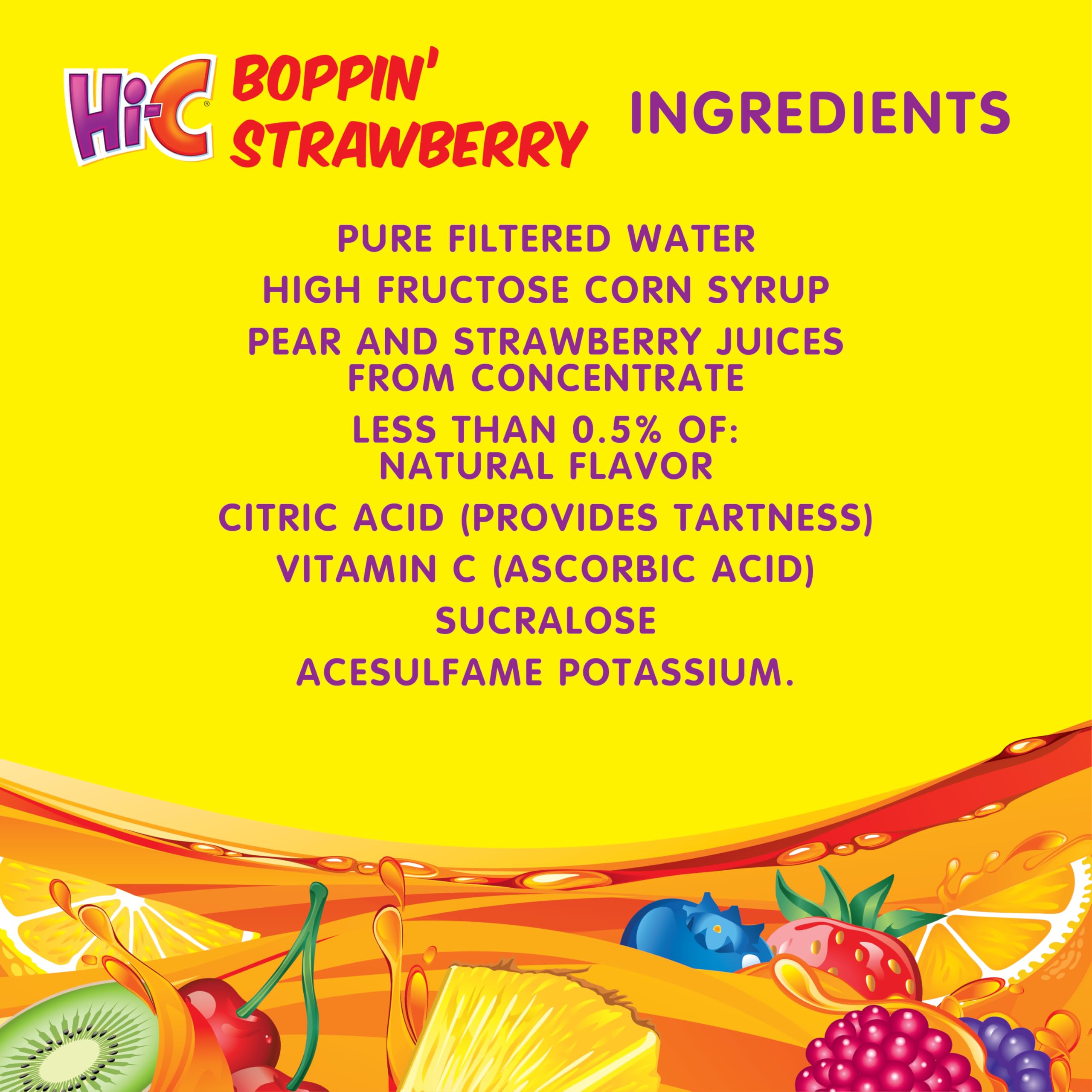 HI-C Boppin' Strawberry 6oz 8pk