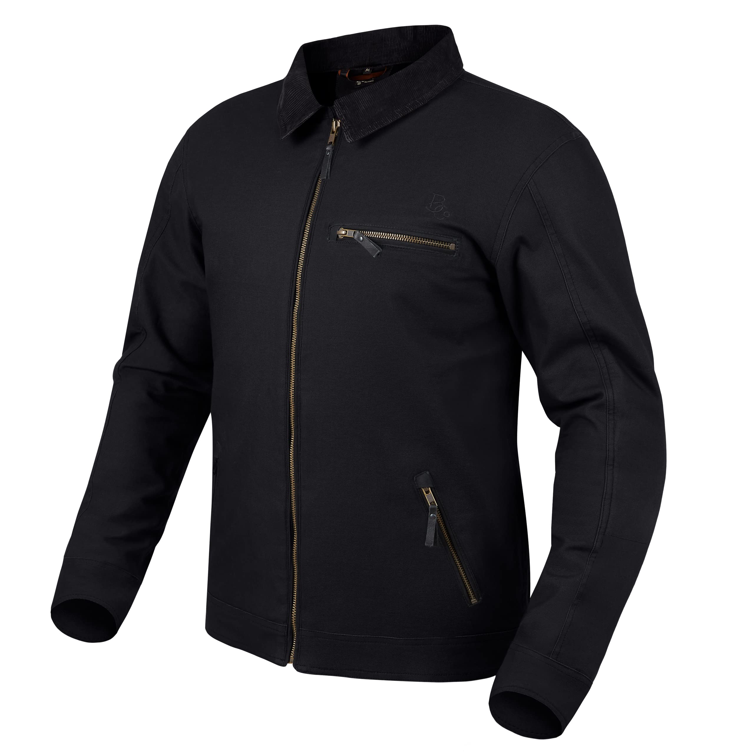 BROGER Montana Chaqueta de Moto Hombre | Protectores de Codos y Hombros | Puños ajustables | Cuello de Pana | Bolsillos Externos con Cremallera | Tallas hasta 10XL