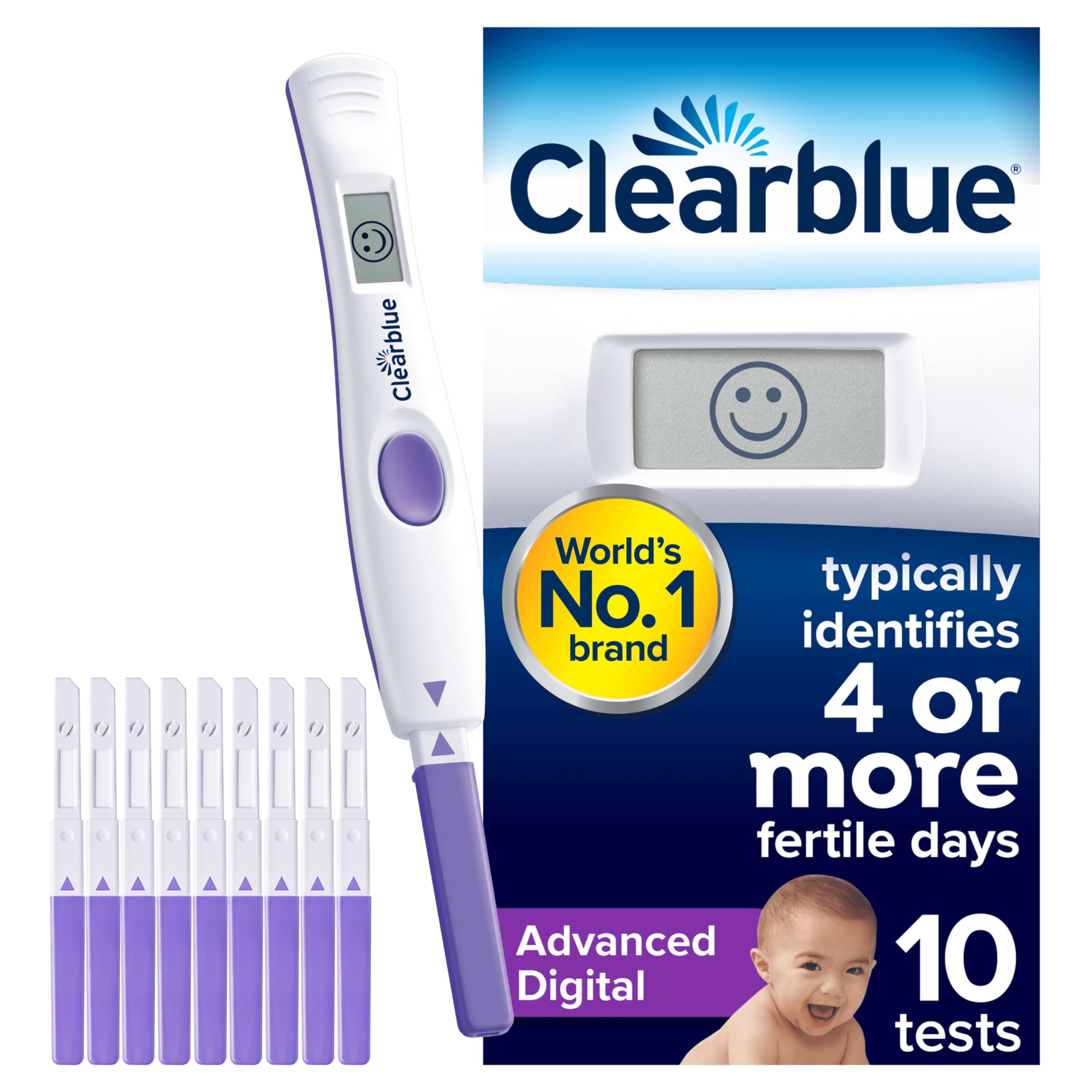 Clearblue Advanced Digital Ovulation Test - 10 Tests - White