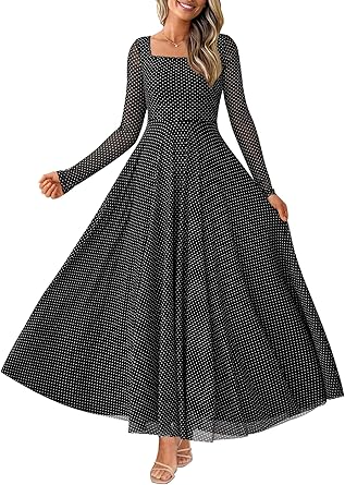 BTFBM Women Maxi Dress Fall 2025 Fashion Elegant Long Sleeve Square Neck Floral Print Party Club Wedding Guest Dresses